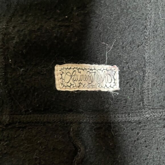 RARE Lauren Moshi Drama Face Hoodie Size XS Black Fringe Cotton Goth Distressed - Picture 15 of 16